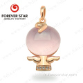 Collier pendentif d&#39;aile d&#39;ange de quartz de pierre naturelle